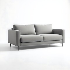 Obraz premium Modern Gray Sofa in a Minimalist Setting