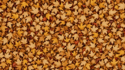 Autumnal Abstract Golden Foliage Creates a Natural Tapestry of Textures and Hues, Evoking a Sense of Cozy Warmth and Seasonal Change
