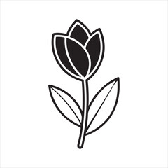 tulip flower minimalist silhouette vector