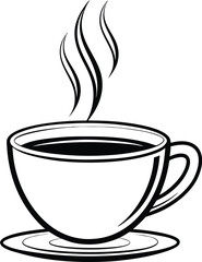 Coffee cup icon, outline mug vector, linear drink symbol







