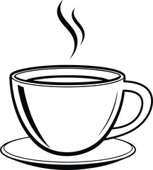 Coffee cup icon, outline mug vector, linear drink symbol







