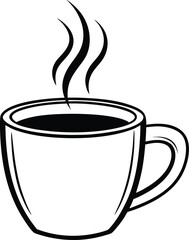 Coffee cup icon, outline mug vector, linear drink symbol







