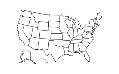 Blank USA Map Outline © RMNKO