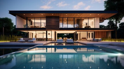 A photo of a modern house with a minimalist interior