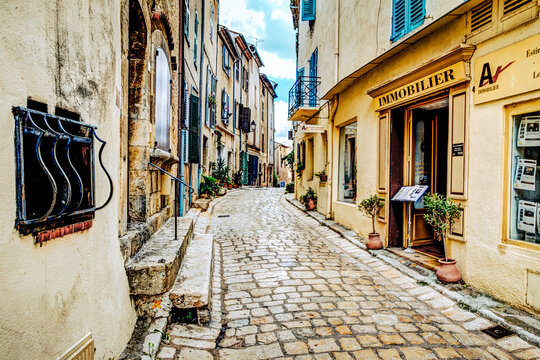 Callian, France - July 11, 2014: Streetscapes in the hilltop village of Callian, France
