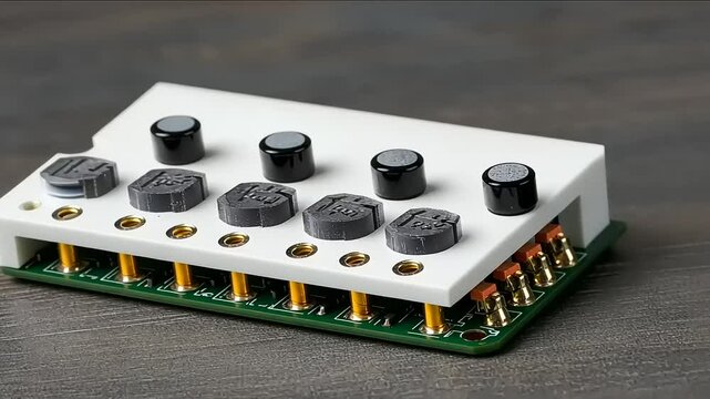 High-Resolution Image of a Prototyped Electronic Circuit Board with Rotary Encoders