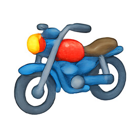 Watercolor Motorcycle Icon, Cartoon Illustration, Transparent Background