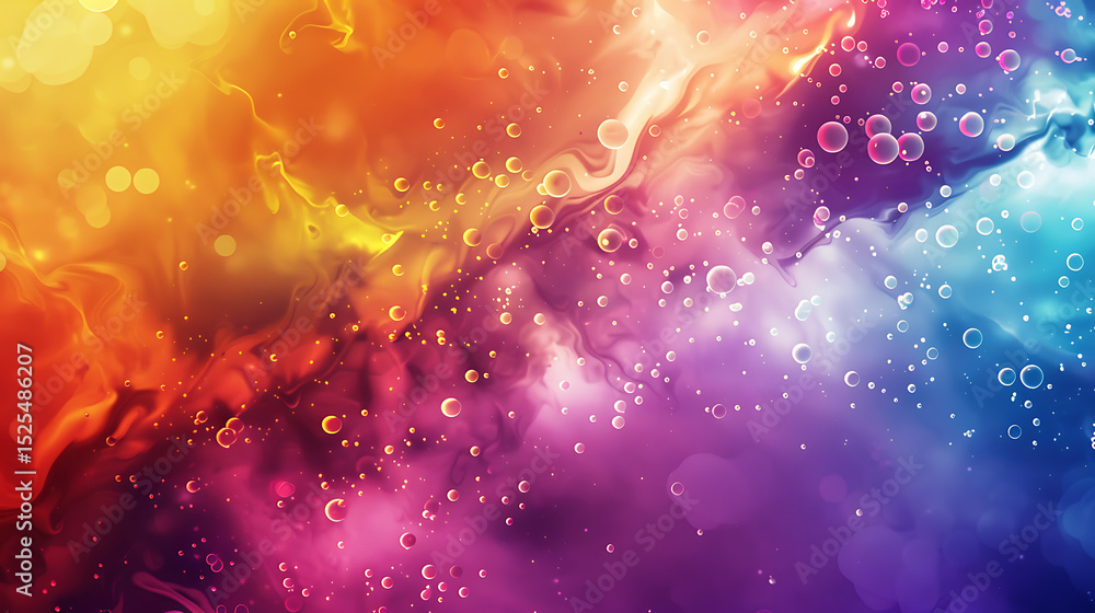 Poster a vibrant abstract background features a mesmerizing blend of colors and swirling patterns, creating