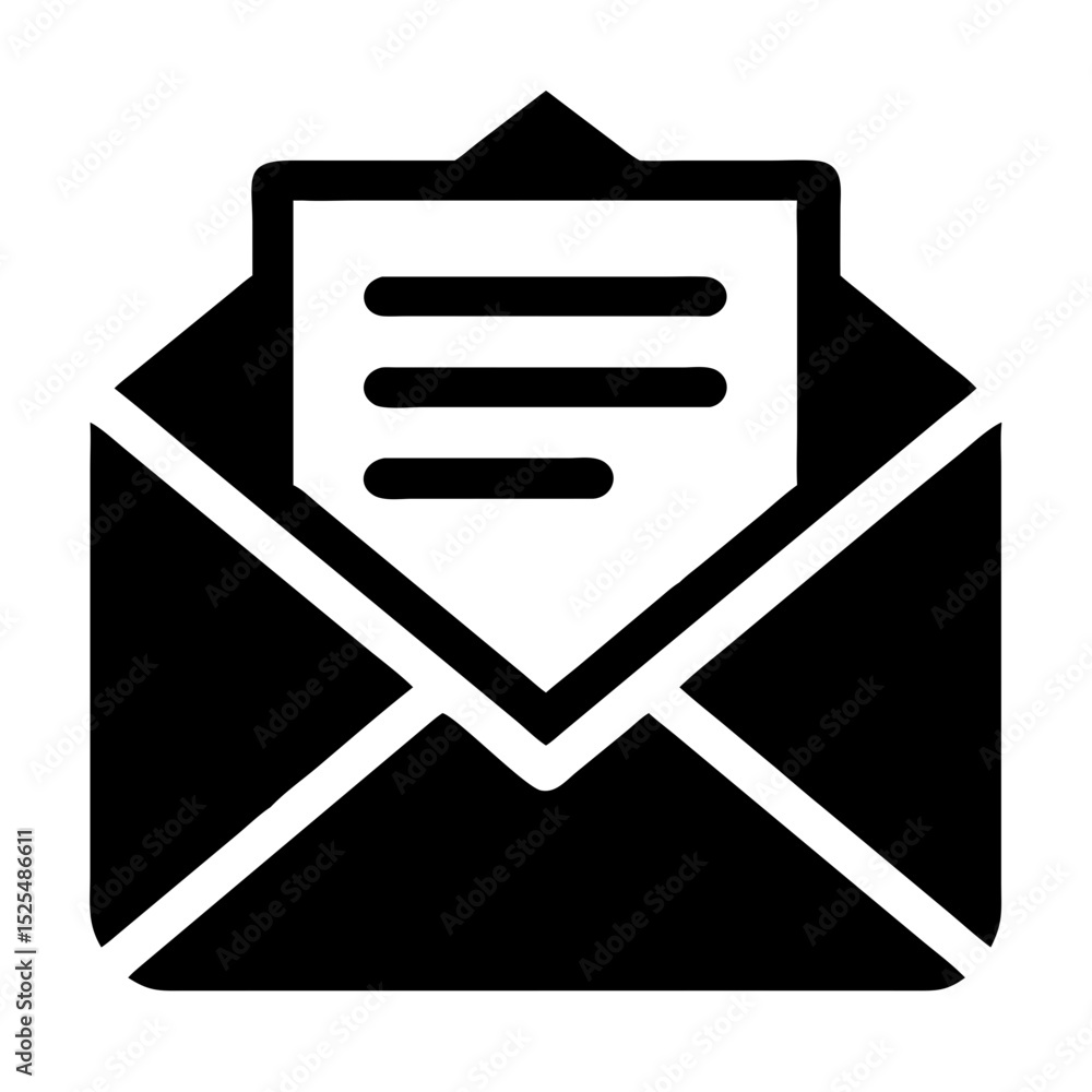 Poster email envelope symbol representing electronic communication and messaging