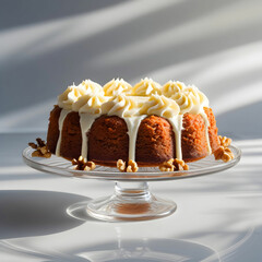 So sweet Carrot Cake isolated on transparent background
