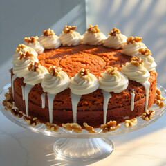 So sweet Carrot Cake isolated on transparent background