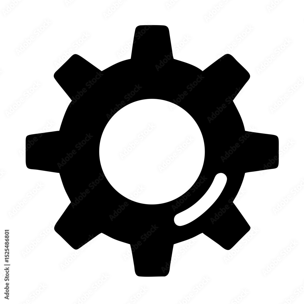Poster gear icon representing mechanics or engineering concepts in a minimalist design