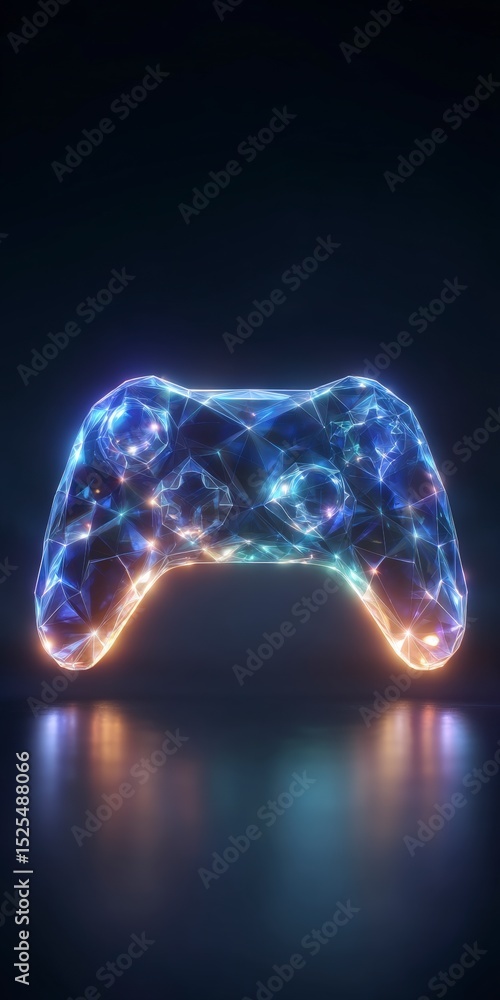 Poster luminous gamepad abstract 3d console controller design