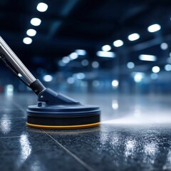 Obraz premium Industrial Floor Cleaning High Pressure Washer Deep Cleaning Commercial Cleaning Servic