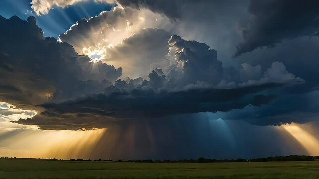 sunset over the clouds