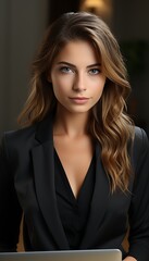Fototapeta premium Attractive Businesswoman Portrait Elegant Blonde Hair Professional Success