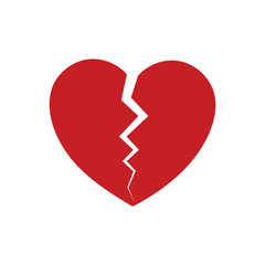 Red Sad Broken Heart Emoji Vector Illustration – Crying Face Symbol for Heartbreak, Love Loss, and Emotional Pain