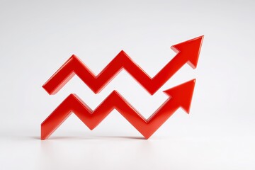 Double Red Upward Arrows  Growth  Success  Progress  Finance Chart