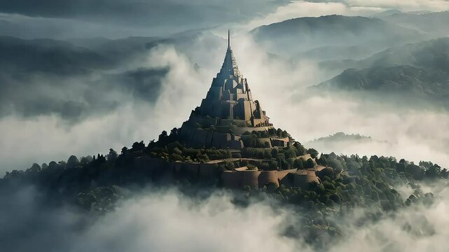 misty mountain landscape