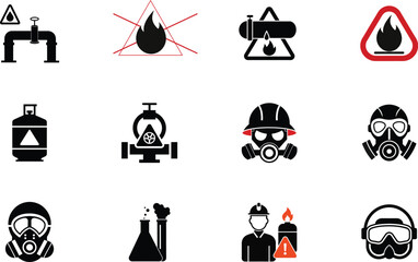 Danger Symbol Black, Chemical Warning  Vector silhouette