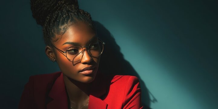 African American Business Data Analyst Working at Desk with Charts and Laptop