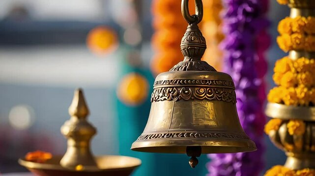 ghanta golden bell in the hindu indian temple