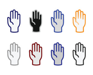 Hands icon illustration 8 set of human hands