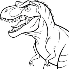 Naklejka premium Angry tyrannosaurus rex dinosaur head vector