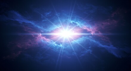 Obraz premium Bright Star in a Cosmic Nebula