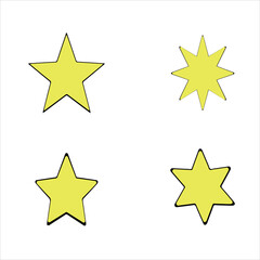 Star vector isolated icon. Stars vector icons. Stars collection. Golden Stars isolated on white background. Vector Star