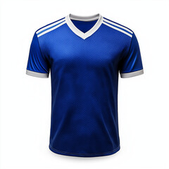 blue t shirt non branded sports jersey isolated on a white background