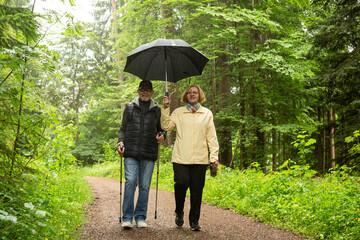 couple walking in park