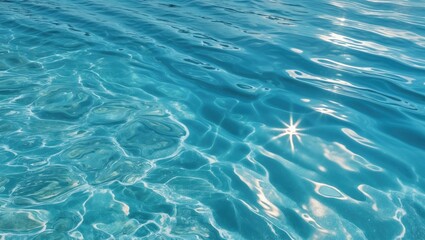 Clear blue water surface with light reflections and ripples.
