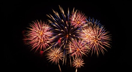 Vibrant Fireworks Display at Night