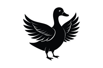 Obraz premium Duck Silhouette vector , Wood duck Silhouette vector bundle 