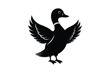 Fototapeta premium Duck Silhouette vector , Wood duck Silhouette vector bundle 