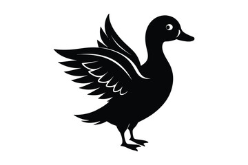 Obraz premium Duck Silhouette vector , Wood duck Silhouette vector bundle 