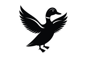 Naklejka premium Duck Silhouette vector , Wood duck Silhouette vector bundle 