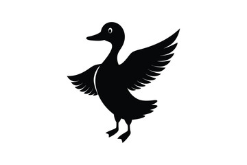 Obraz premium Duck Silhouette vector , Wood duck Silhouette vector bundle 