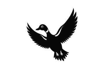 Obraz premium Duck Silhouette vector , Wood duck Silhouette vector bundle 