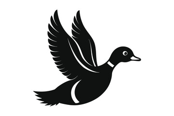 Fototapeta premium Duck Silhouette vector , Wood duck Silhouette vector bundle 