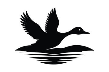 Fototapeta premium Duck Silhouette vector , Wood duck Silhouette vector bundle 