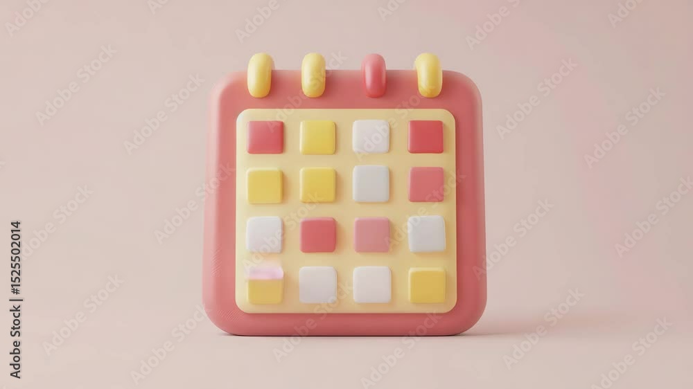 Poster bright and colorful calendar design with pastel tones displayed on a soft background for creative pr