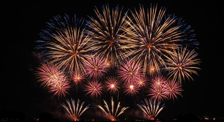 Fototapeta premium Colorful Fireworks Display at Night