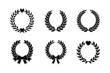 Wreath Silhouette vector , Christmas wreath Silhouette vector 