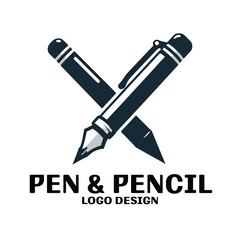 Pen And Pencil Vector Logo Design