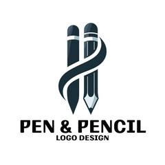 Pen And Pencil Vector Logo Design