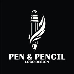 Pen And Pencil Vector Logo Design