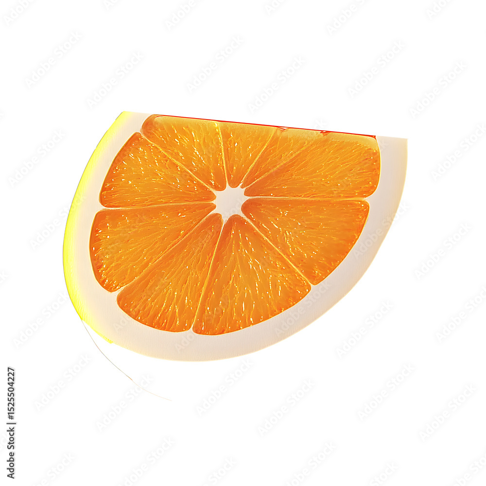 Aufkleber vibrant orange slice visual: a refreshing 3d rendering on clear backdrop