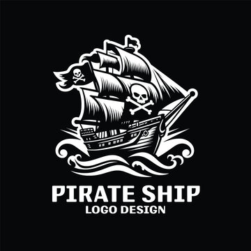 Pirate Ship Vector Logo Design